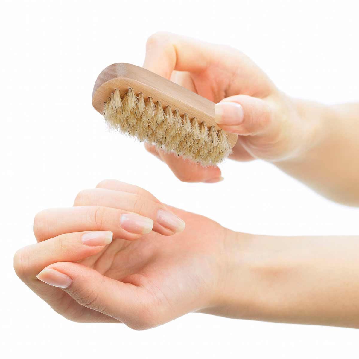 Double-sided Pig Bristle Slanted Nail Brush